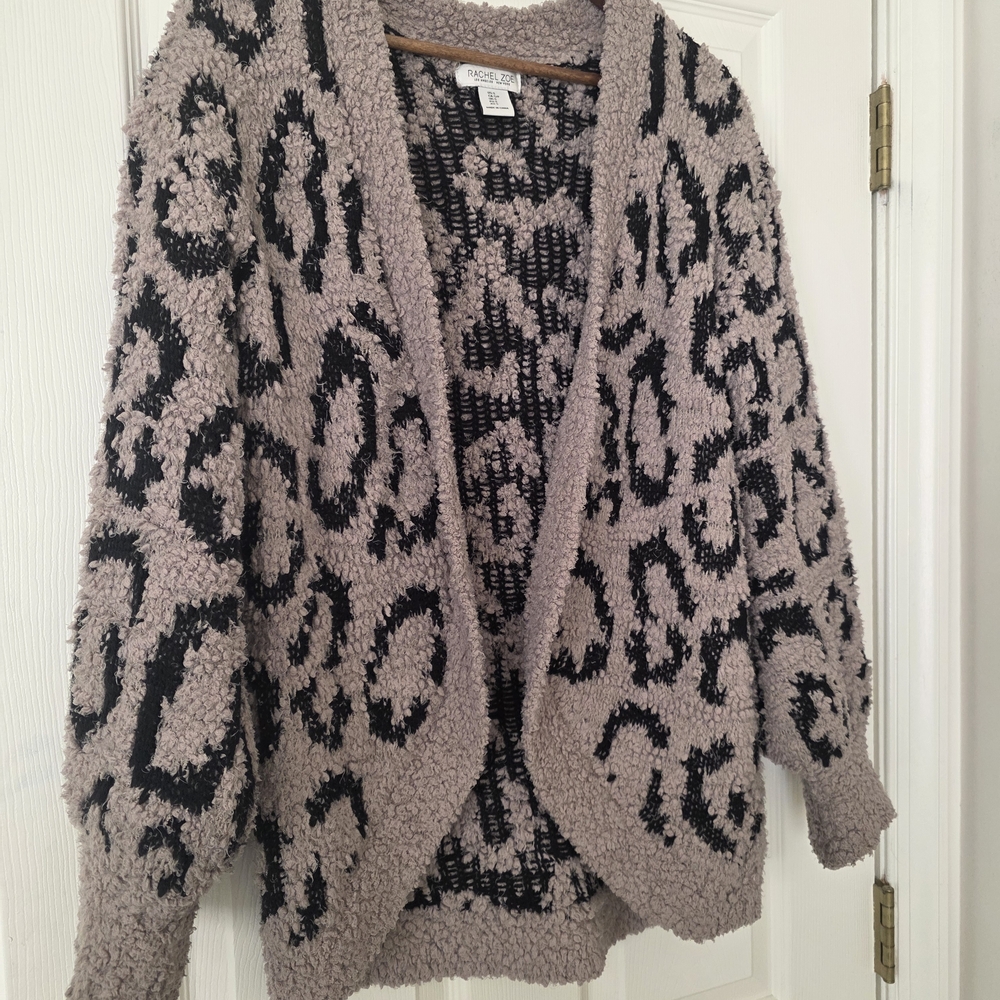 Rachel Zoe Women's Black & Cream Fur Sweater
